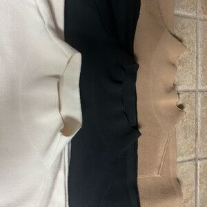 Nine West Women's 3 Mock Turtleneck Sweaters - Black, Cream, and Tan
